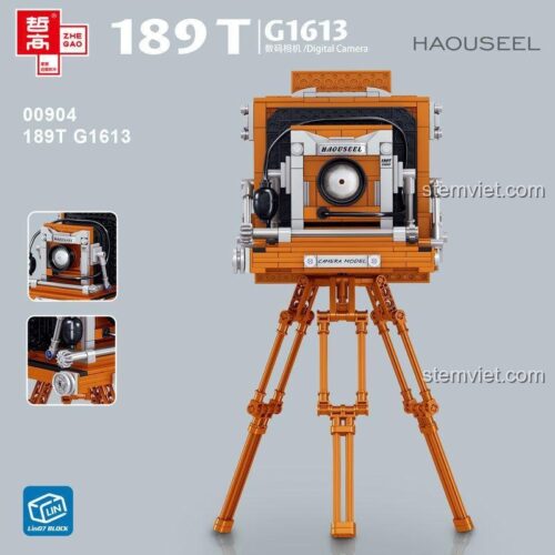 Đồ chơi mô hình Máy ảnh cổ điển Zhegao 00904, bộ xếp hình Máy ảnh retro 189T G1613, đồ chơi xây dựng cho bé 6 tuổi, chất lượng cao