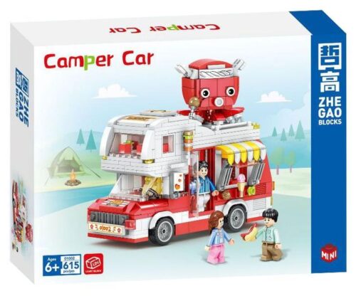 Hộp bộ lắp ráp Xe Cắm Trại Bán Takoyaki ZHEGAO 01002. Đồ chơi mô hình cho bé gái 6 tuổi, giá rẻ.