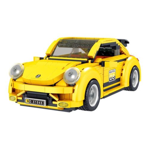 Bộ lắp ghép ZHEGAO 01046 Xe Ô tô Con Bọ Vàng, đồ chơi lắp ráp mô hình xe cổ điển màu vàng nổi bật, phù hợp bé trai 6 tuổi, giá tốt.