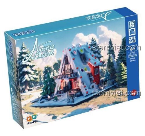 Hộp đồ chơi ZHEGAO 613001 Ngôi nhà gỗ Giáng Sinh, chất lượng cao, đáng tiền cho bé 6 tuổi.