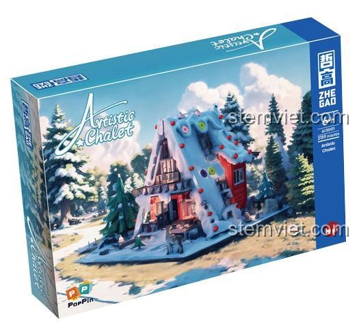 Hộp đồ chơi ZHEGAO 613001 Ngôi nhà gỗ Giáng Sinh, chất lượng cao, đáng tiền cho bé 6 tuổi.
