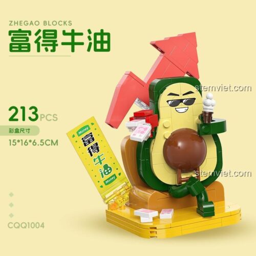 Hộp đồ chơi mô hình Zhegao CQQ1004 Trái Bơ Lắp Ráp Vui Nhộn, 213 chi tiết, quà tặng giá tốt cho bé gái.