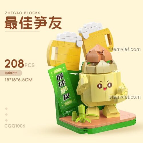 Hộp sản phẩm đồ chơi mô hình Zhegao CQQ1006 Măng Tre Bạn Thân với 208 chi tiết, một lựa chọn giá tốt cho bé.