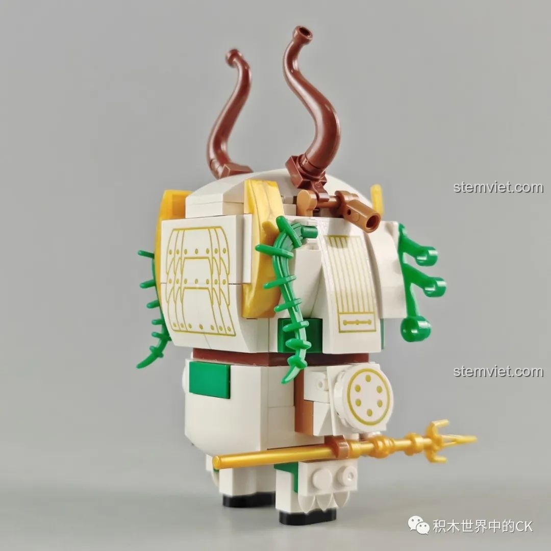 Góc chụp khác của bộ 6 mô hình Zhegao CW2001A Mô hình Samurai Thú Cưng đã lắp ráp hoàn chỉnh.