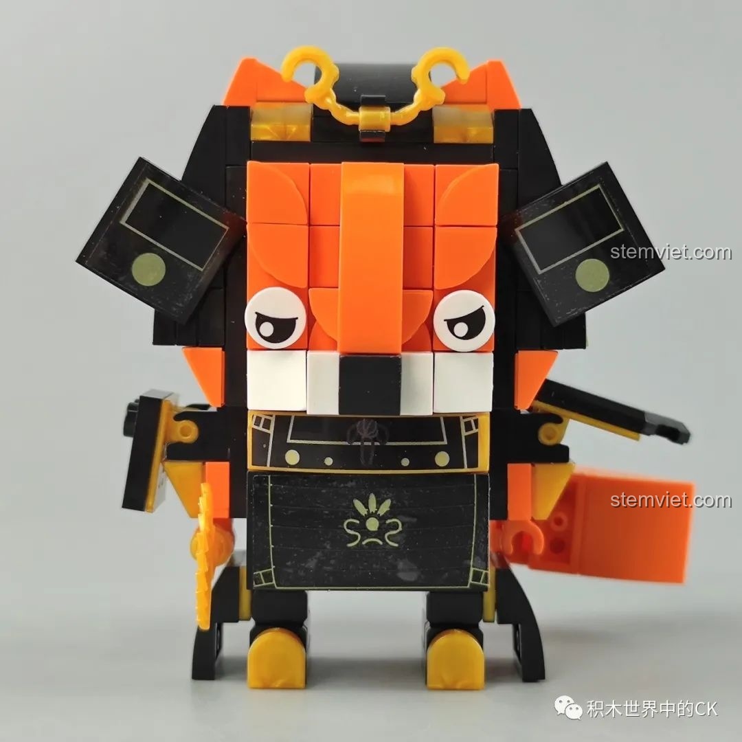 Mô hình Cáo Hanbei từ bộ lắp ráp Zhegao CW2001A Mô hình Samurai Thú Cưng, chụp chính diện.