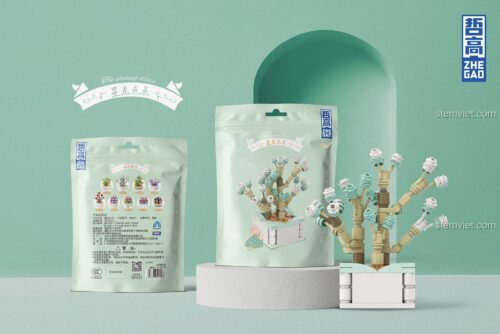 Hộp bộ xếp hình ZHEGAO DS1014 Cây Mọng Nước Tinh Tú Lấp Lánh, đồ chơi mô hình giá rẻ, phù hợp cho bé 8 tuổi phát triển tư duy.