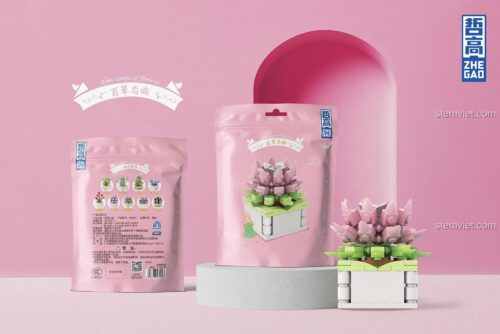 Hộp bộ lắp ghép ZHEGAO DS1019 Cây Cảnh Lắp Ráp 90 mảnh, đồ chơi mô hình cho bé gái 8 tuổi, giá tiết kiệm