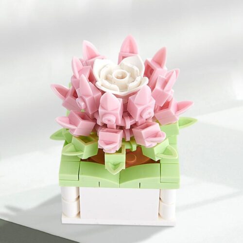 Mô hình hoa ZHEGAO DS1019 Cây Mọng Nước Tình Khúc Bách Thảo 90 mảnh, đồ chơi lắp ráp cho bé gái 8 tuổi, giá tốt