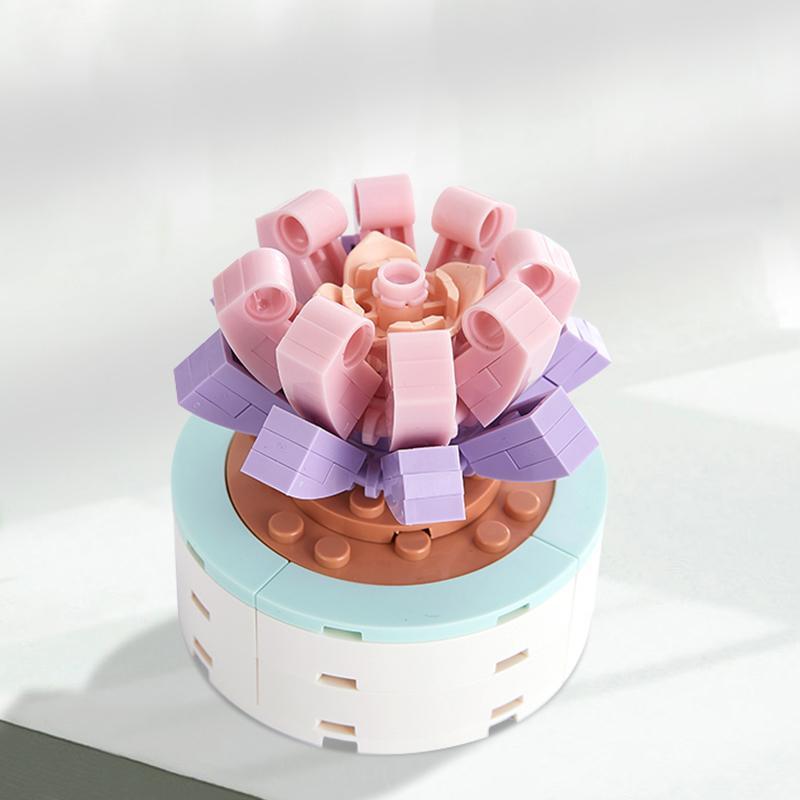 Mô hình sen đá ZHEGAO DS1020 màu tím hồng pastel, chi tiết tinh xảo, phù hợp bé gái 8 tuổi, đồ chơi mô hình giá tốt.