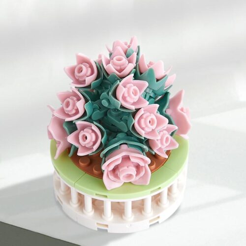 Bộ lắp ghép Chậu cây mọng nước Zhegao DS1021 sắc hồng tinh tế, đồ chơi lắp ghép cho bé gái 8 tuổi, giá tốt.