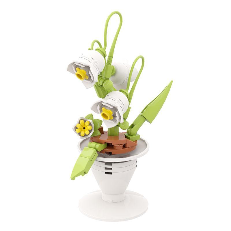 Mô hình hoàn thiện của bộ lắp ghép Chậu hoa lan ZHEGAO DS1034, món quà ý nghĩa cho bé gái 8 tuổi.
