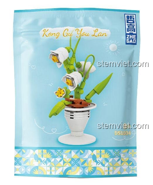 Hộp sản phẩm đồ chơi mô hình ZHEGAO DS1034 Chậu hoa lan, giá rẻ, chất lượng tốt.