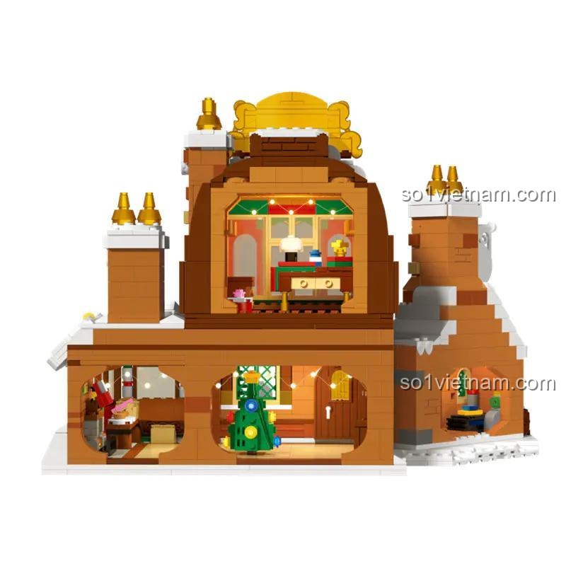 Chi tiết minifigure và nội thất của bộ xếp hình Ngôi Nhà Bánh Gừng ZHEGAO DZ6025, các mảnh ghép nhỏ, chất lượng cao, giúp bé phát triển khéo léo ngón tay