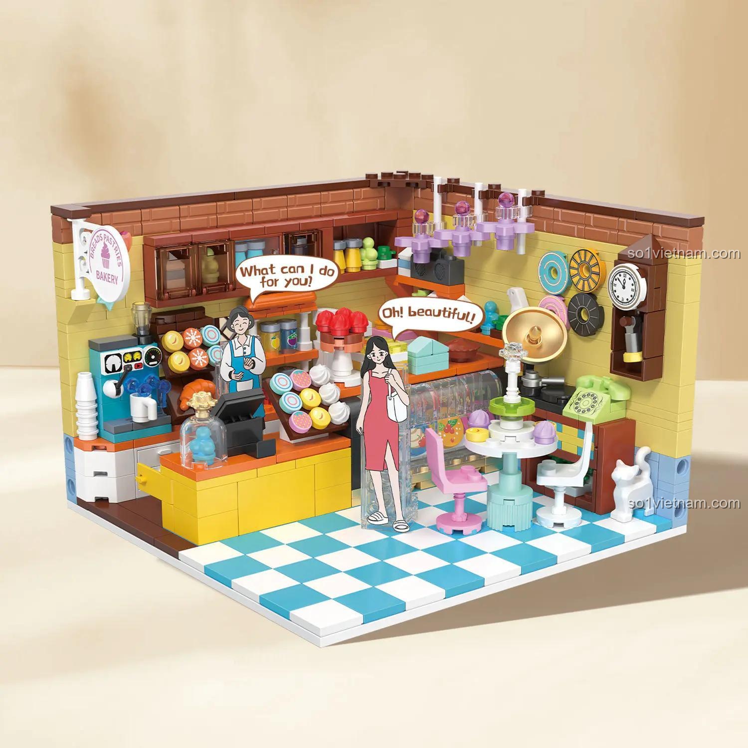 Chi tiết mô hình Tiệm Bánh Ngọt ZHEGAO DZ6026