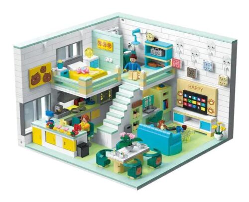 Bộ đồ chơi lắp ghép ZHEGAO DZ6106 mô hình căn hộ Loft hai tầng ấm cúng với nội thất chi tiết, có 2 minifigures, dành cho bé gái 6 tuổi, 1035 mảnh ghép