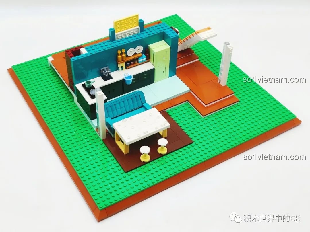 Tiếp tục lắp ráp tầng 1 ZHEGAO DZ6110 Biệt thự Ánh Dương với nội thất