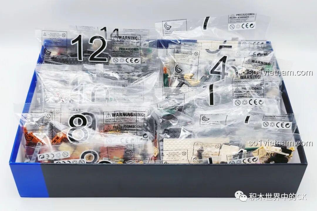 Các túi chi tiết được đóng gói cẩn thận theo từng số thứ tự trong bộ ZHEGAO DZ6113 Khách sạn Cà phê.