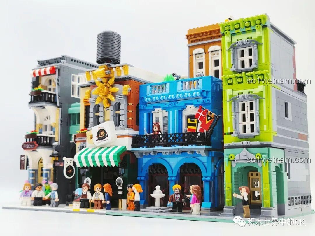 Cận cảnh chi tiết mặt tiền tầng 1 của ZHEGAO DZ6113 Khách sạn Cà phê, bao gồm cửa ra vào và biển hiệu.