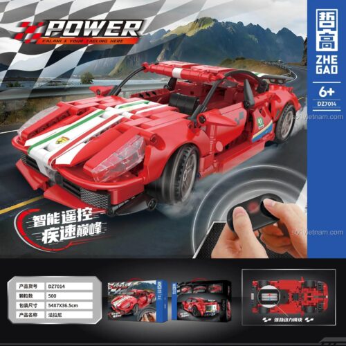 Hộp đồ chơi mô hình ZHEGAO DZ7014 Ferrari 488 điều khiển từ xa, chất lượng cao