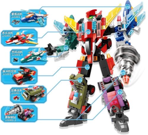 Hộp đồ chơi mô hình Mecha Hiệp Sĩ Có Cánh Zhegao JJ1001, bộ xếp hình 471 mảnh, quà tặng sáng tạo cho con trai.