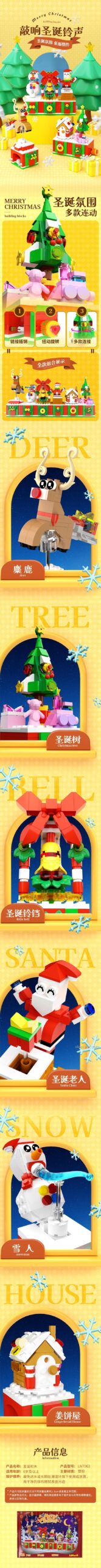 Chi tiết tính năng của bộ lắp ráp ZHEGAO LN7063, thể hiện các mô hình có thể xoay và kết nối với nhau.