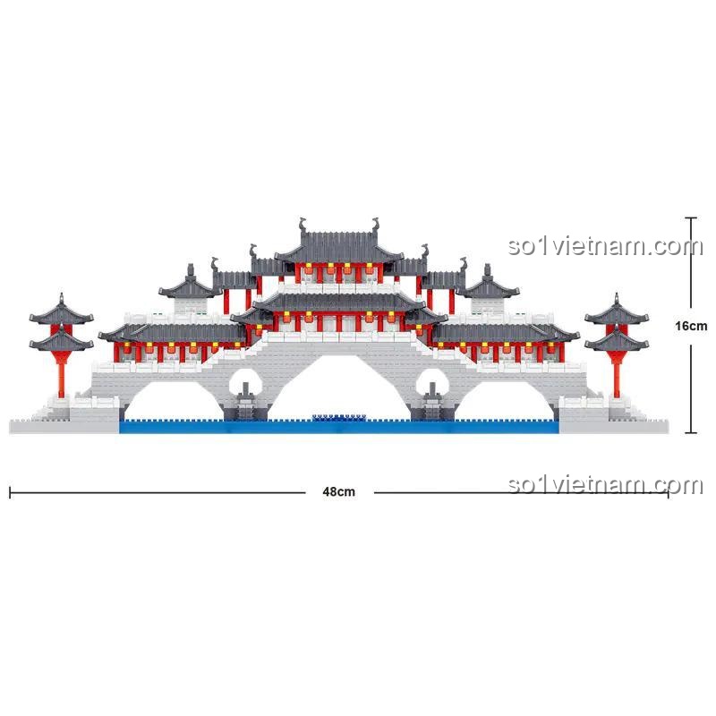 Mô hình Cầu Anshun LZ8234 của ZHEGAO, bộ lắp ghép kiến trúc cổ kính, 4503 mảnh ghép, phù hợp cho bé 6 tuổi