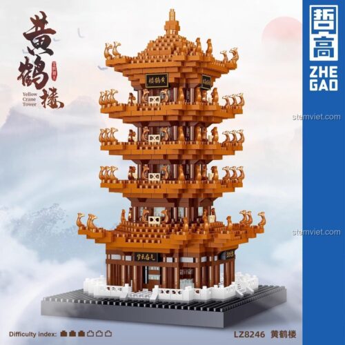 Hộp sản phẩm bộ đồ chơi Hoàng Hạc Lâu ZHEGAO LZ8246
