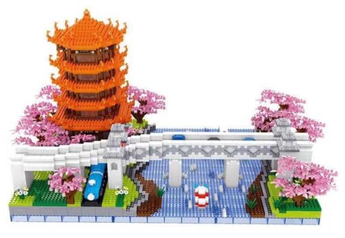 ZHEGAO LZ8269 Hoàng Hạc Lâu Bộ đồ chơi Kiến trúc cổ kính 4413 mảnh ghép cho bé trai 6 tuổi