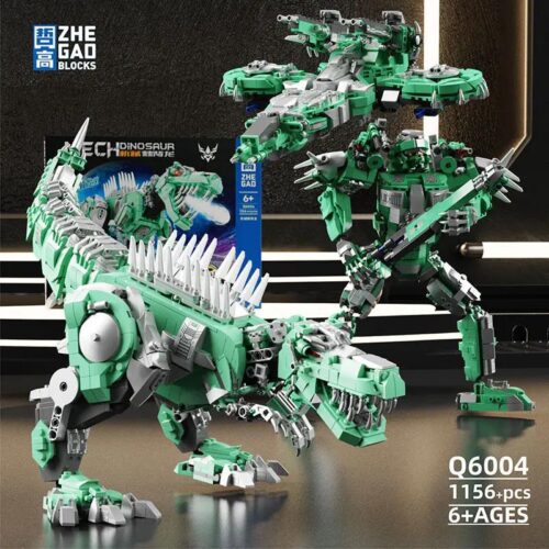 Bộ lắp ghép Khủng long Spinosaurus Cơ Khí Biến Hình 3 trong 1 ZHEGAO Q6004 giá tốt cho bé trai 6 tuổi, đồ chơi mô hình khủng long robot biến hình 3 kiểu.