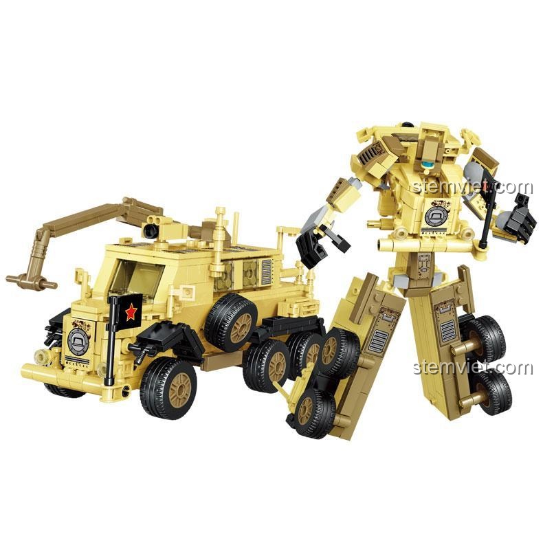 đồ chơi mô hình Robot chiến đấu sa mạc Zhegao 0176 cho con trai, lắp ráp từ 498 mảnh ghép.