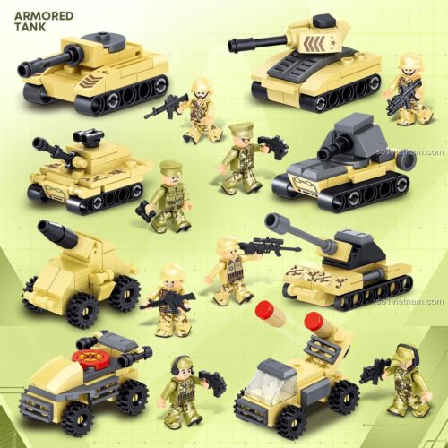 ZHEGAO QL0179 Xe Tăng Bọc Thép Lắp Ráp 8 Kiểu, Mô Hình Xe Tăng Quân Sự, Đồ Chơi Xây Dựng Cho Bé Trai 6 Tuổi