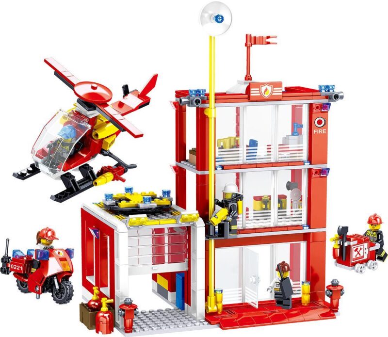 Bộ lắp ghép Trạm Cứu Hỏa Thành Phố ZHEGAO QL0221, đồ chơi lắp ráp cho bé trai 6 tuổi, giá tốt