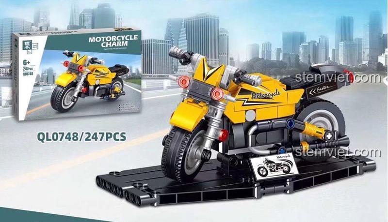 Hộp sản phẩm mô hình xe máy vàng ZHEGAO QL0748