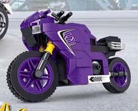 Xe máy Charm ZHEGAO QL0750 bộ đồ chơi lắp ghép màu tím