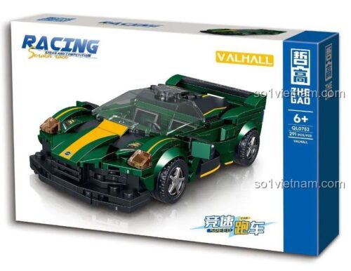 Hộp sản phẩm bộ lắp ghép ZHEGAO QL0752-2 Aston Martin Valhalla, 291 chi tiết, đồ chơi xe đua cho bé trai 6 tuổi