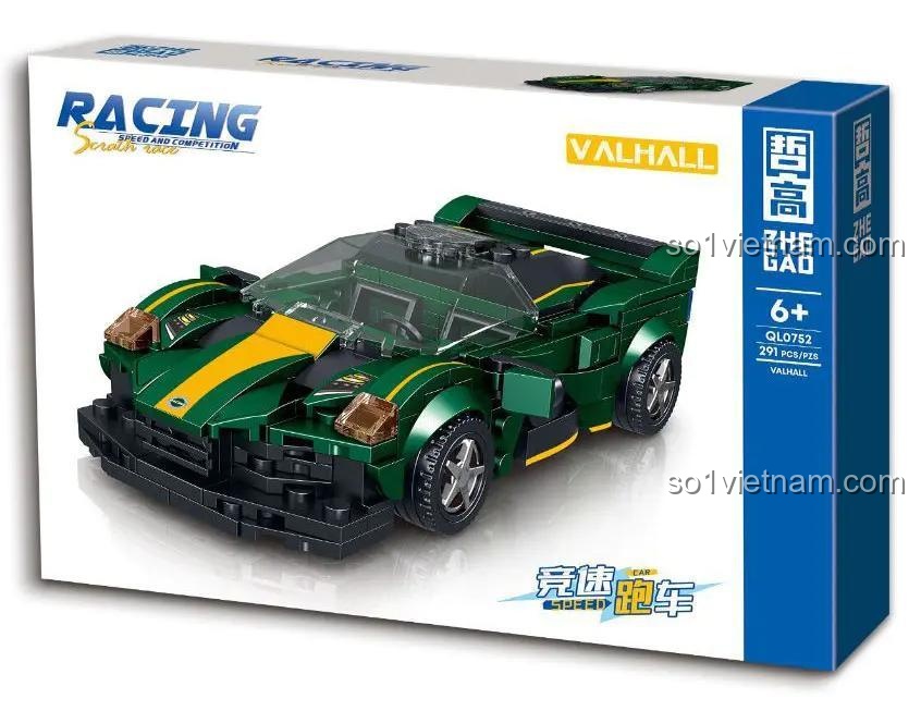 Hộp sản phẩm bộ lắp ghép ZHEGAO QL0752-2 Aston Martin Valhalla, 291 chi tiết, đồ chơi xe đua cho bé trai 6 tuổi