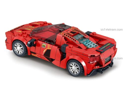 Siêu xe đua DN2000 màu đỏ ZHEGAO QL0753-4 nhìn từ phía sau