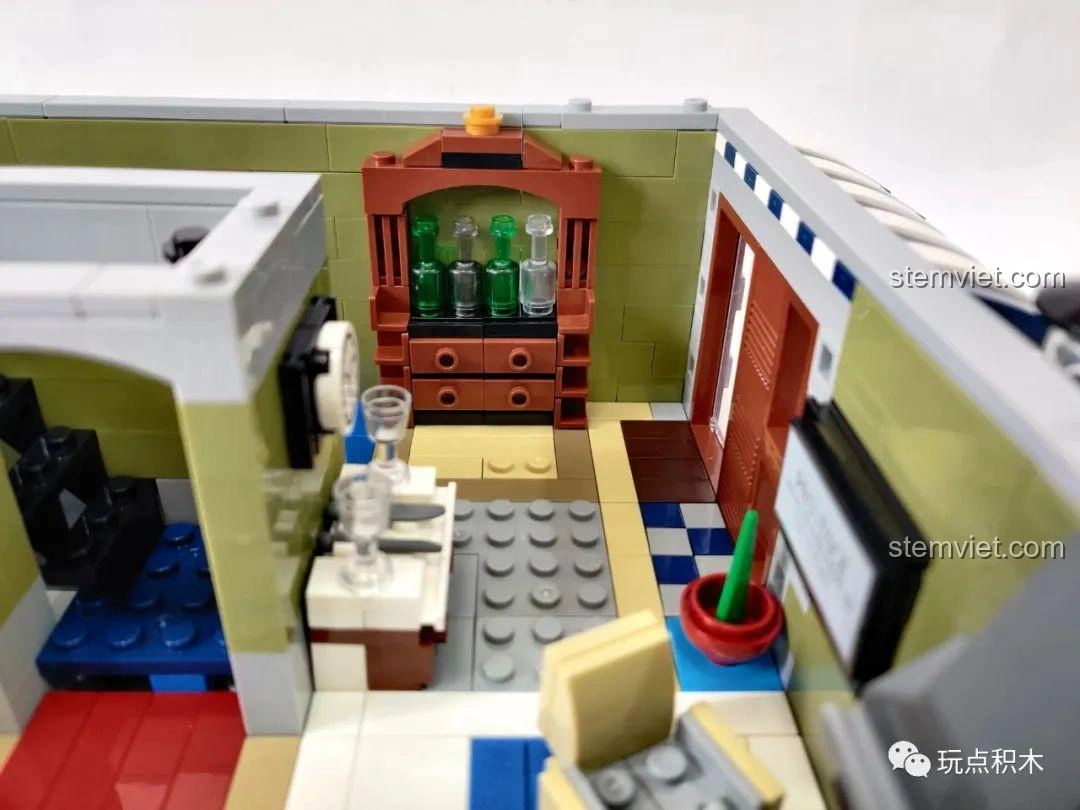 Một góc nhìn khác của nội thất mô hình ZHEGAO QL0920 Nhà Hàng Lãng Mạn, thể hiện sự đa dạng trong thiết kế.