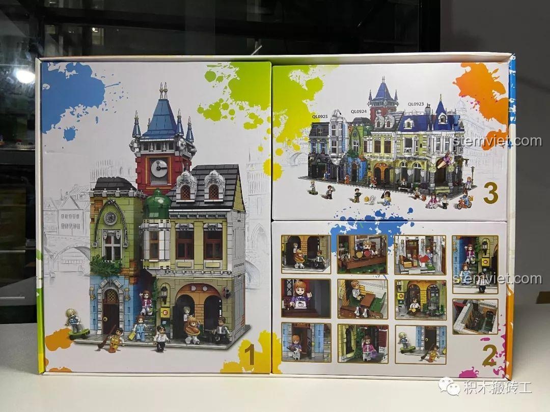 Hộp bên trong bộ xếp hình ZHEGAO QL0924 Quán Rượu Cổ, thiết kế phân chia tinh tế, đảm bảo trải nghiệm lắp ráp tốt cho bé 6 tuổi.