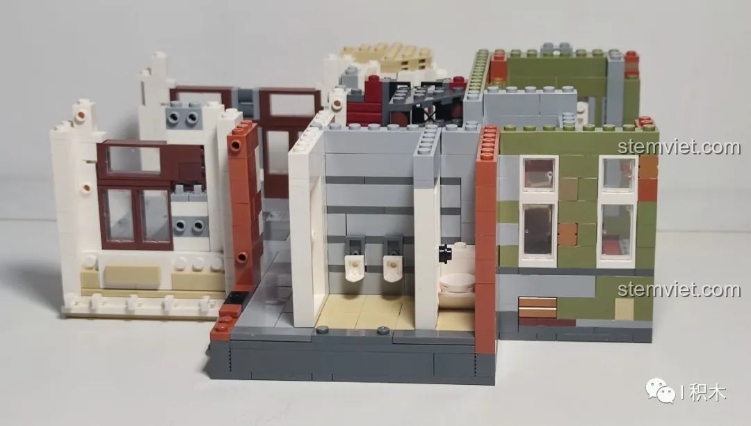 Khu vực vệ sinh bên trong mô hình Quán Rượu Cổ ZHEGAO QL0924.