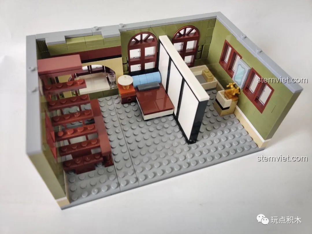 Hoàn thiện tầng 2 của nhà hàng Zhegao QL0937, bao gồm phòng ngủ, phòng tắm và cầu thang.