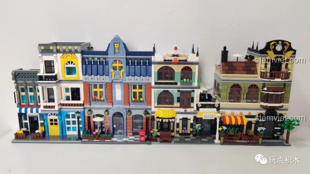 Toàn cảnh khu phố được tạo nên từ việc kết hợp bộ Zhegao QL0937 và các bộ lắp ráp khác.
