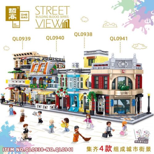 Bộ lắp ghép Mô hình Khách sạn Phố Thị Zhegao QL0938, đồ chơi xếp hình kiến trúc đô thị cho bé trai và bé gái 8 tuổi, giá rẻ, chất lượng cao.