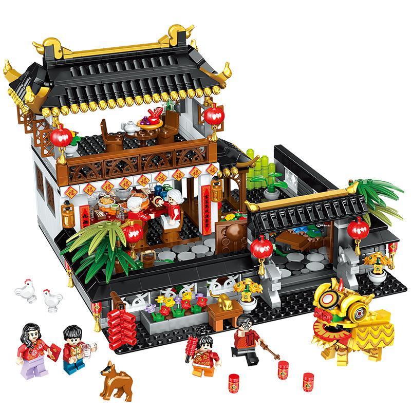 Bộ lắp ghép Đại Gia Đình Đoàn Viên Đón Tết ZHEGAO QL0957 tái hiện cảnh sum vầy ngày Tết, phù hợp cho bé trai và bé gái 6 tuổi, mang đến trải nghiệm giá trị cao.