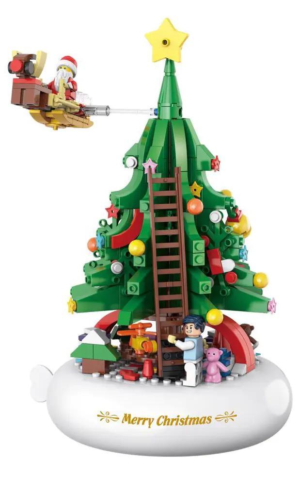 bộ lắp ghép Cây Thông Noel ZHEGAO QL1024, đồ chơi lắp ráp Cây Thông Giáng Sinh, mô hình Cây Thông Noel có hộp nhạc và đèn LED, phù hợp bé trai bé gái 6 tuổi, giá tốt.