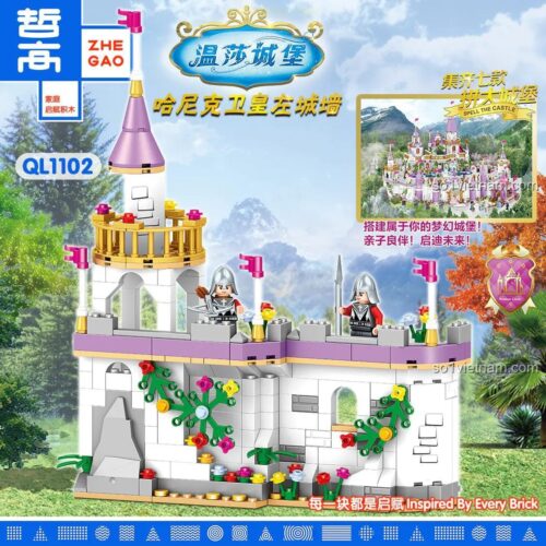 Bộ lắp ghép Lâu đài Windsor ZHEGAO QL1102 - Lâu đài cổ tích, 268 mảnh, phù hợp bé gái 6 tuổi