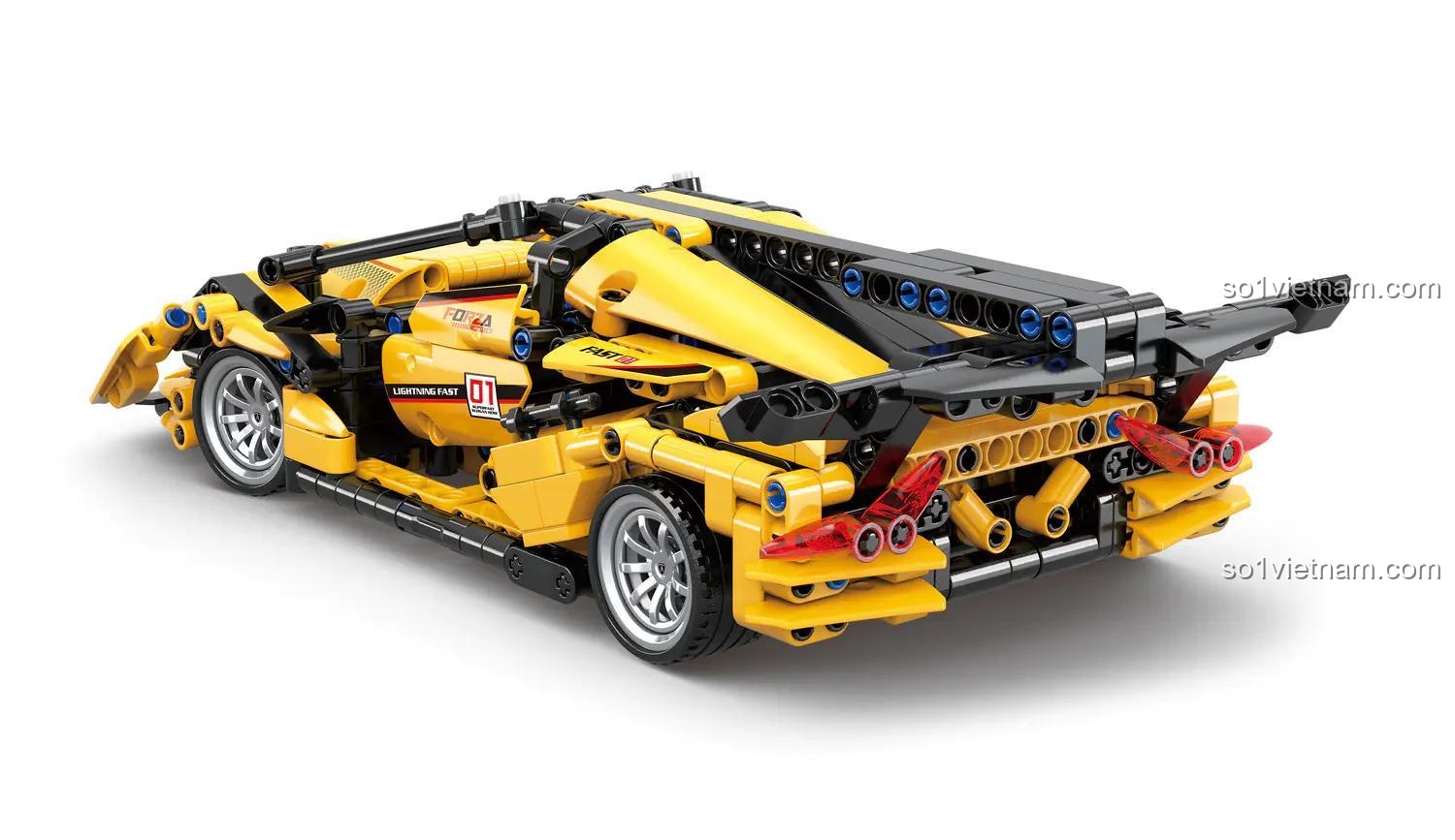 đồ chơi xây dựng QL1233, Xe Đua Thể Thao FAC-01 ZHEGAO, động cơ kéo lùi, chất lượng cao, con trai 6 tuổi