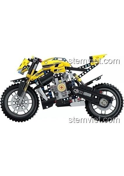 Mô hình xe máy Ducati Streetfighter ZHEGAO QL1262, chi tiết động cơ, bánh xe, tay lái, đồ chơi lắp ráp cho bé trai 6 tuổi