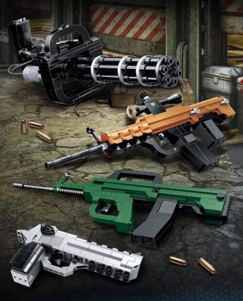 Bộ 4 Mẫu Súng Lắp Ghép ZHEGAO QL1275 - Súng Gatling, Súng G3/SG1, Súng Type 05, Súng Ruger P85