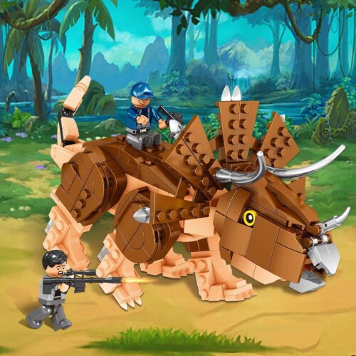 Bộ đồ chơi Khủng long Tái hiện Tam giác ZHEGAO QL1735 với 2 minifigure và khủng long bạo chúa